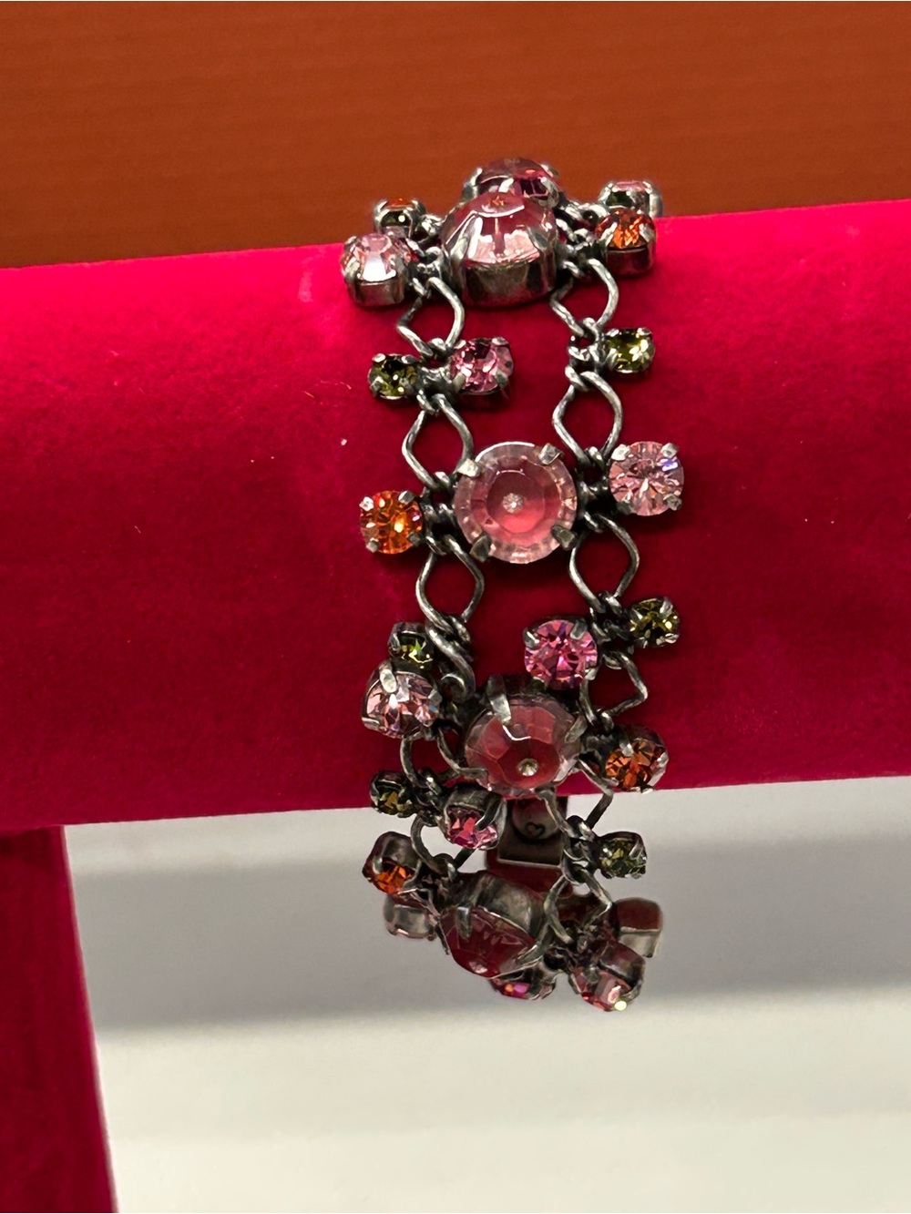 Wow! Konplott designer crystal rhinestone bracelet pink red green